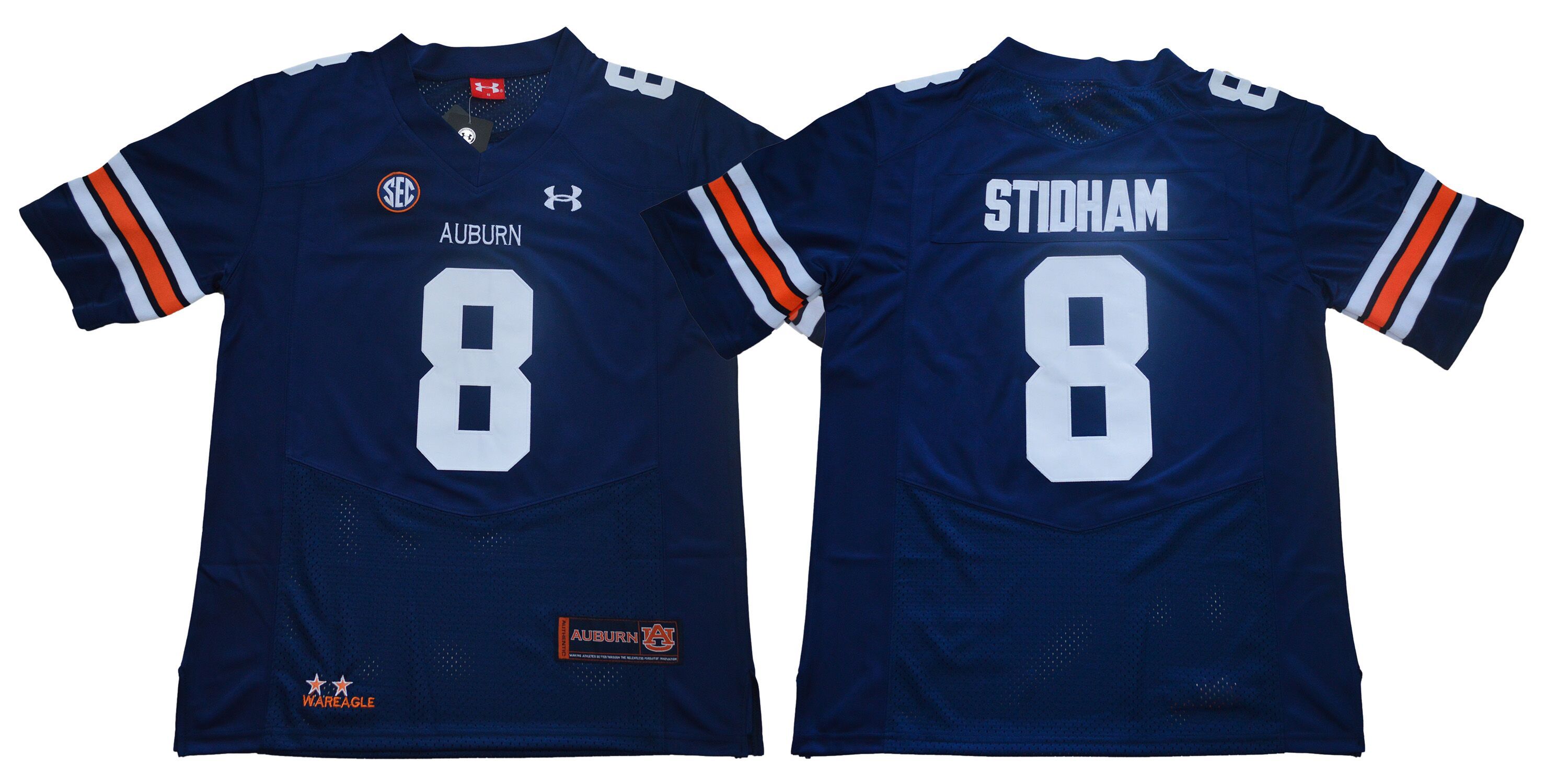 Men Auburn Tigers 8 Stidham Blue SEC NCAA Jerseys